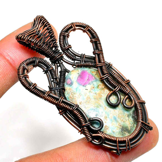 Ezra’s Veil – Oxidized Copper Amethyst Pendant