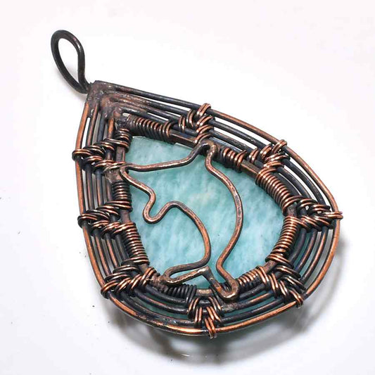 Seaside Serenity – Larimar Copper Pendant