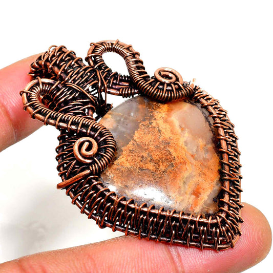 Earthen Whisper – Agate & Bronze Pendant