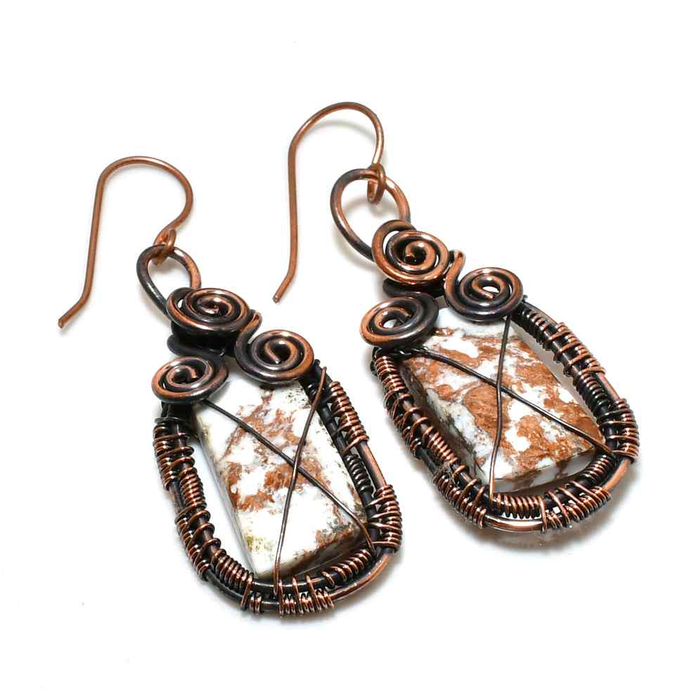 Gaia’s Embrace – Jasper & Copper Earrings