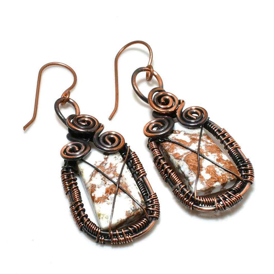 Gaia’s Embrace – Jasper & Copper Earrings