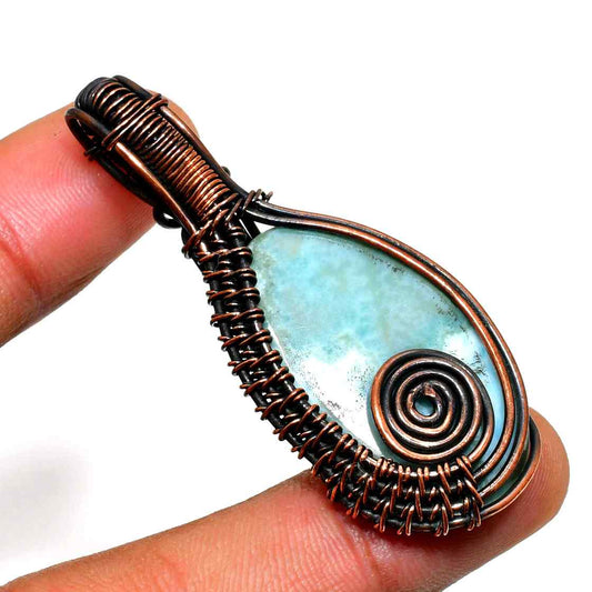 Ocean’s Whisper – Amazonite Copper Pendant