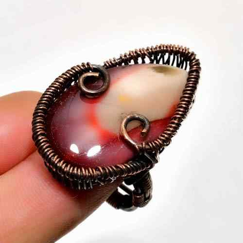 Ocean’s Embrace – Oxidized Copper Agate Ring