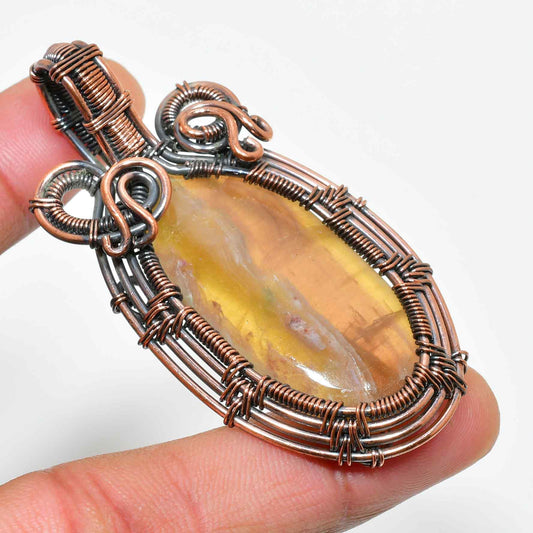 Gaia’s Embrace – Agate & Copper Pendant