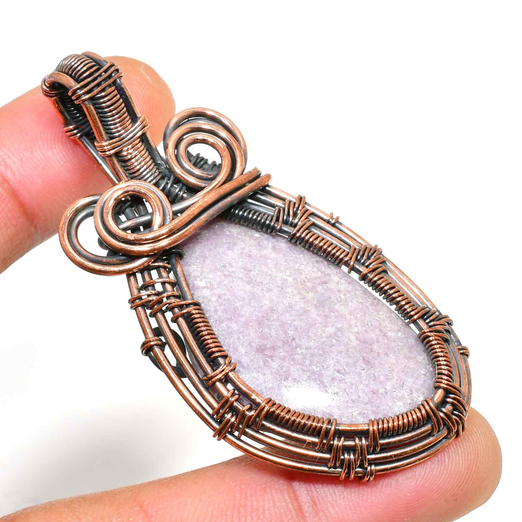 Ezra’s Veil – Oxidized Copper Amethyst Pendant