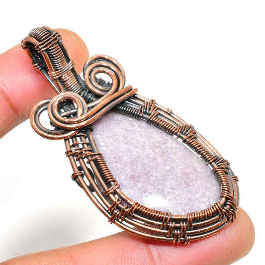 Ezra’s Veil – Oxidized Copper Amethyst Pendant