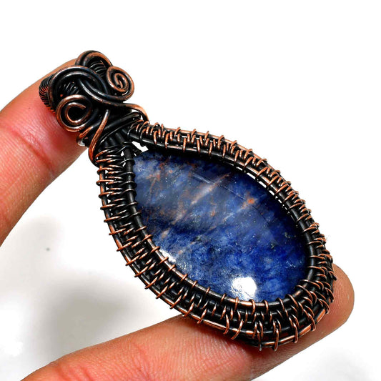 Celeste’s Clarity – Lapis Lazuli Copper Pendant