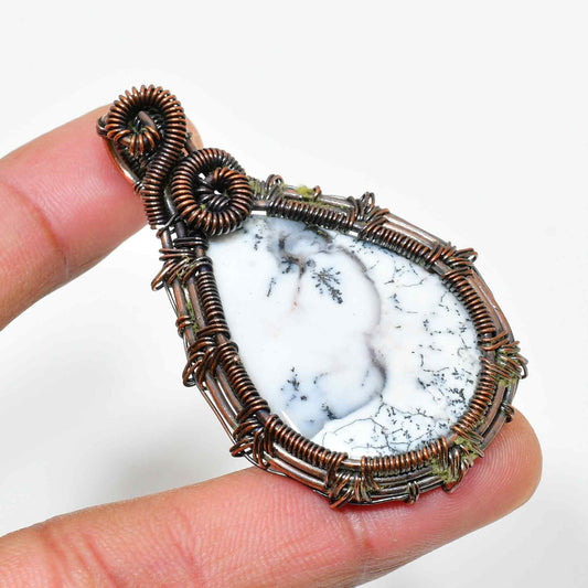 Terra’s Balance – Copper Wire-Wrapped Stone Pendant