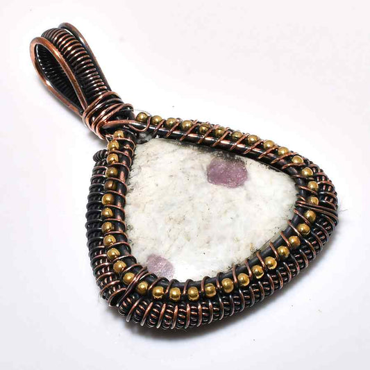 Gaia’s Embrace – Hand-Wrapped Copper Stone Pendant