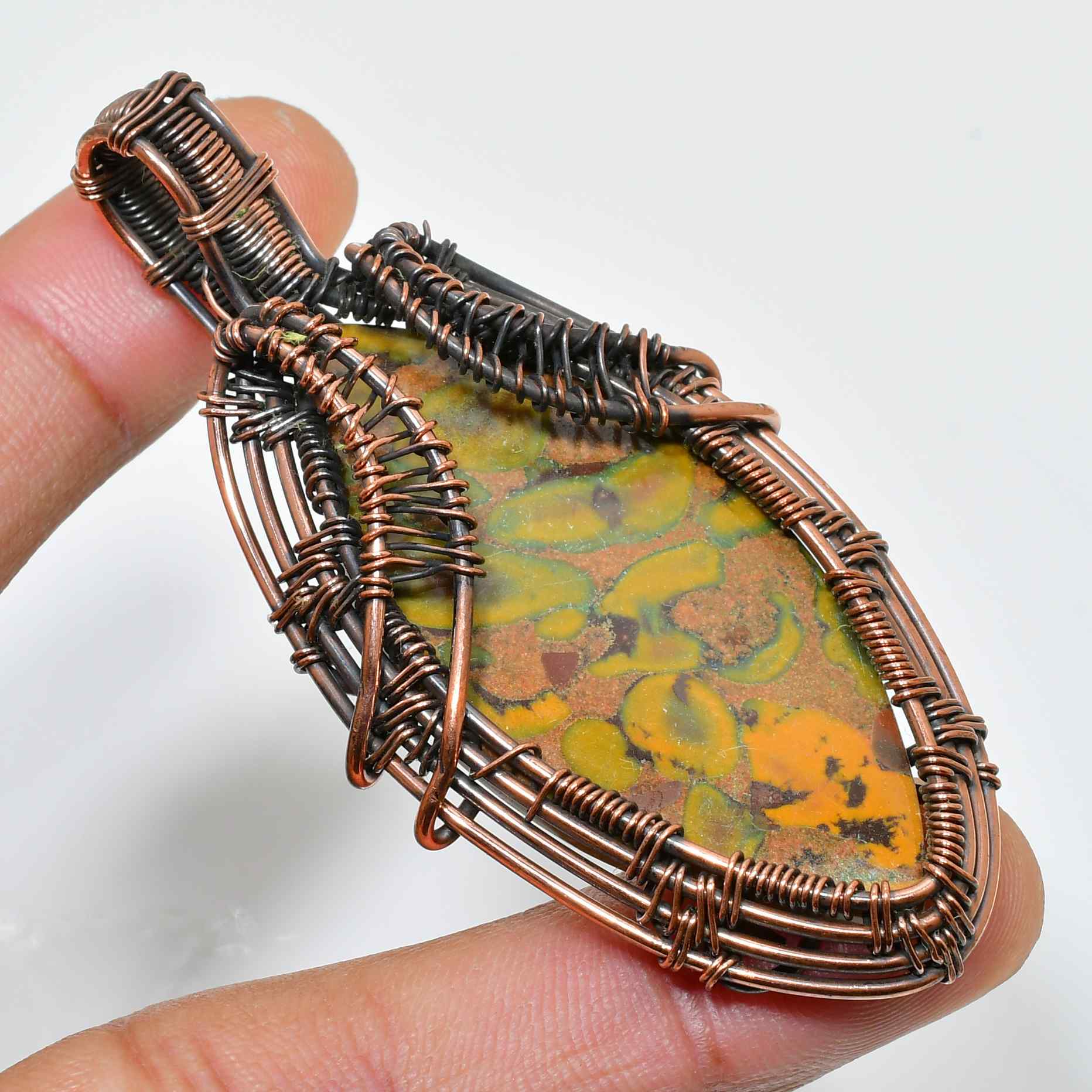 Artisan’s Embrace – Jasper & Copper Pendant