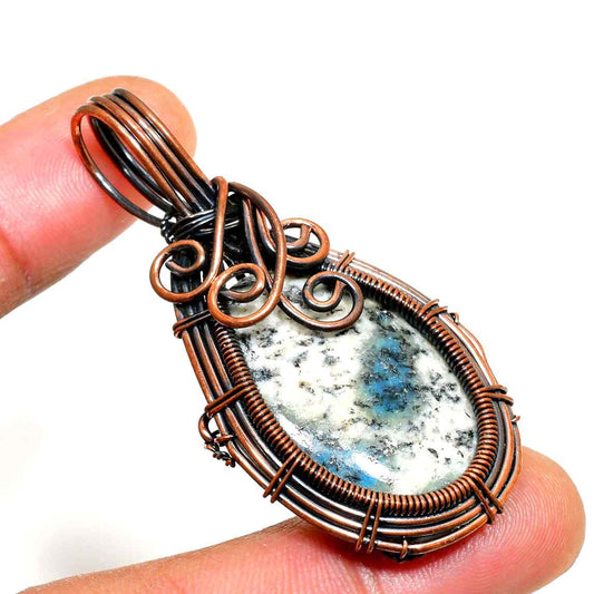 Mystic Earth – Copper Wire Gemstone Pendant