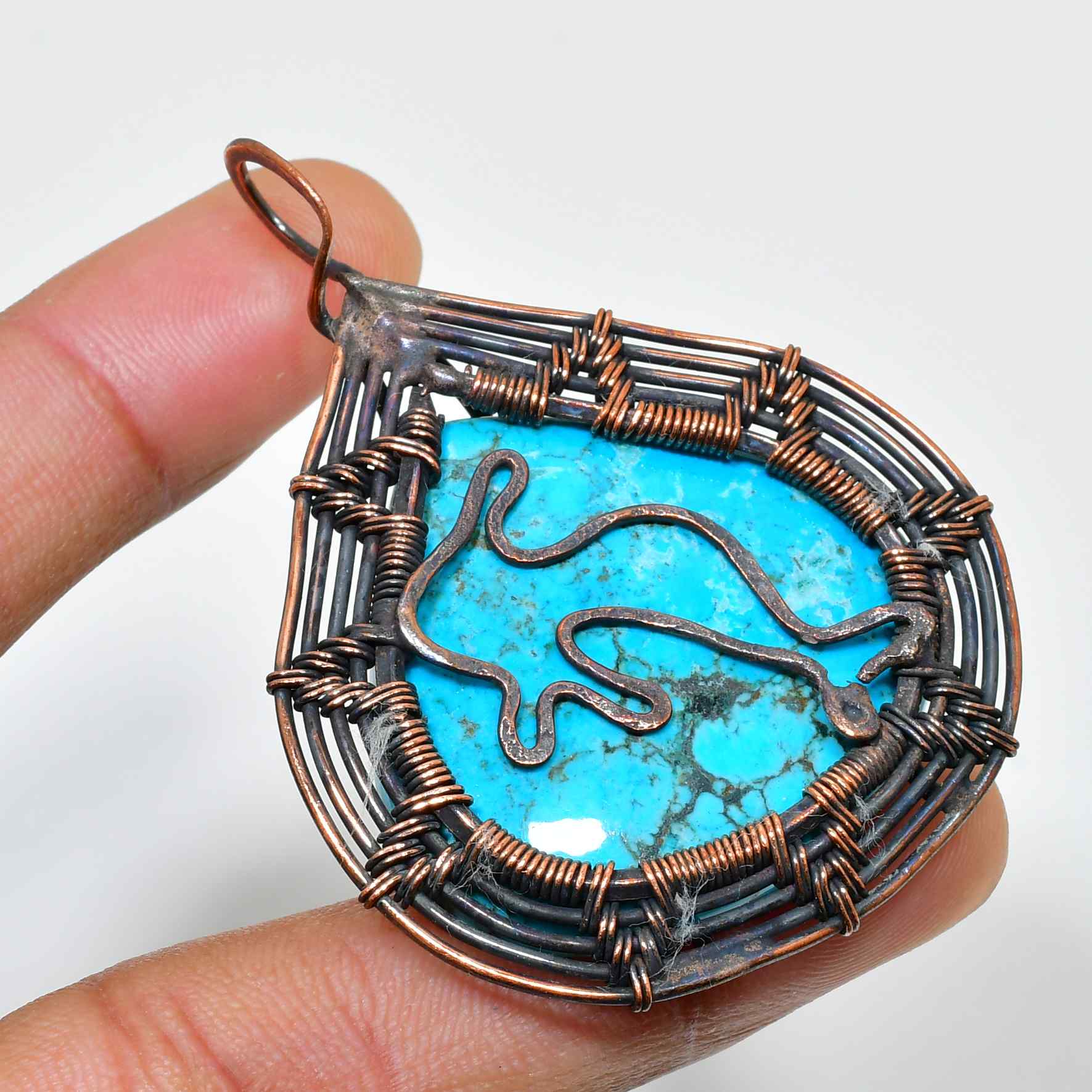 Ocean’s Dance – Turquoise Copper Pendant