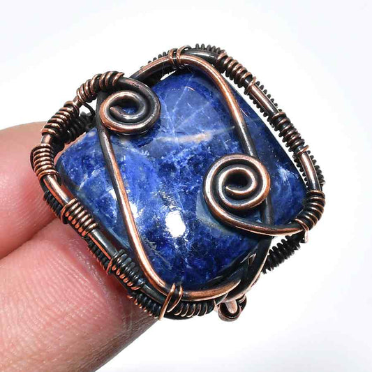 Serenity’s Whisper – Sodalite & Copper Pendant