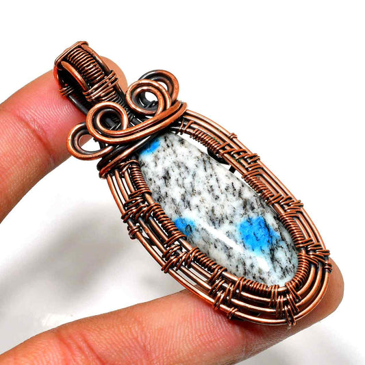 Gaia’s Whisper – Copper-Wrapped Natural Stone Pendant