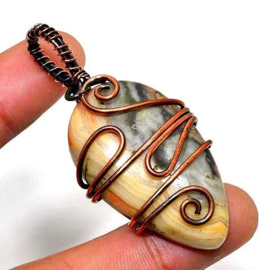 Gaia’s Embrace – Jasper Copper Pendant