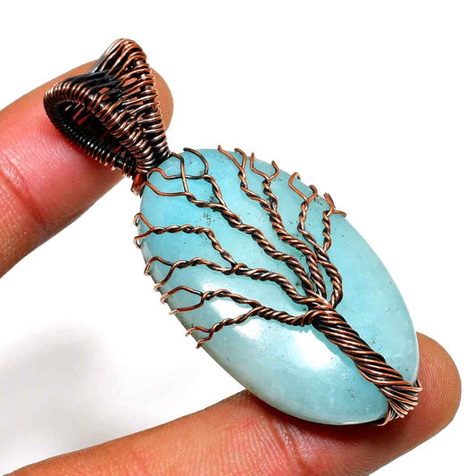 Sylvan Serenity – Aquamarine Tree of Life Pendant