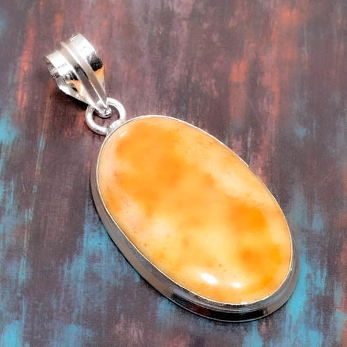Sunlit Harmony – Sterling Silver Amber Pendant