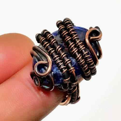Celestial Embrace – Lapis Lazuli & Antique Copper Ring