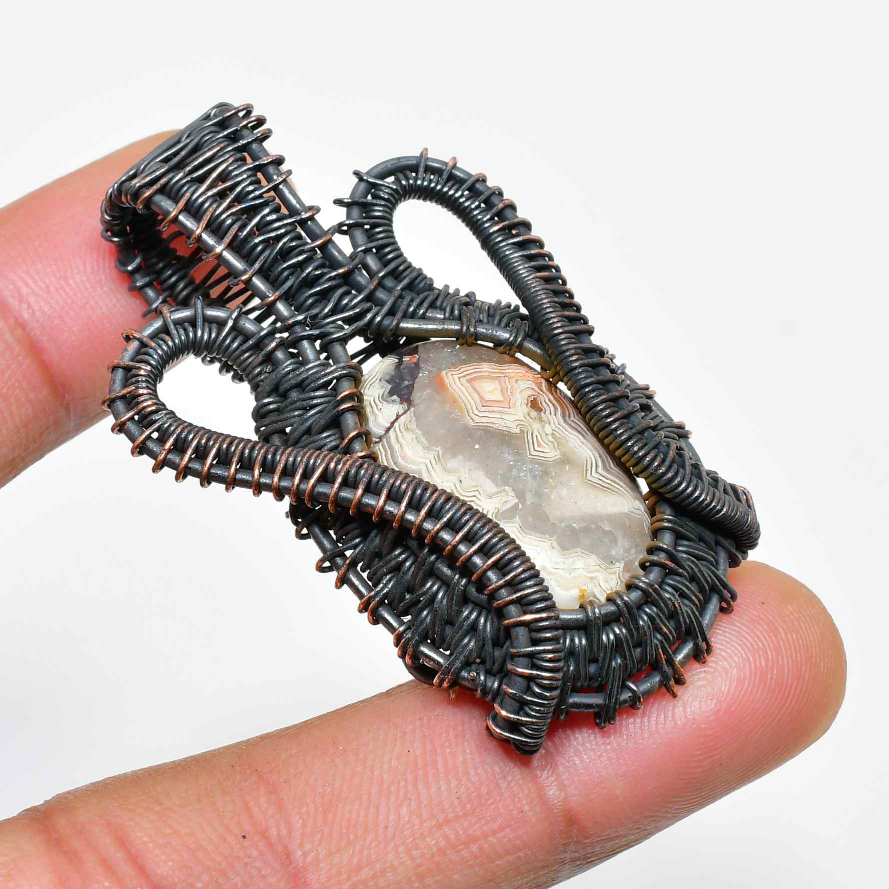 Grounded Grace – Agate Copper Pendant