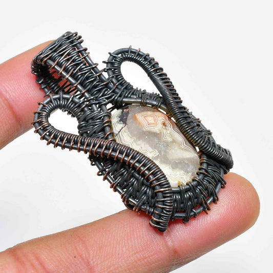 Grounded Grace – Agate Copper Pendant