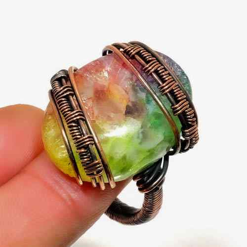Luna’s Balance – Fluorite Copper Ring