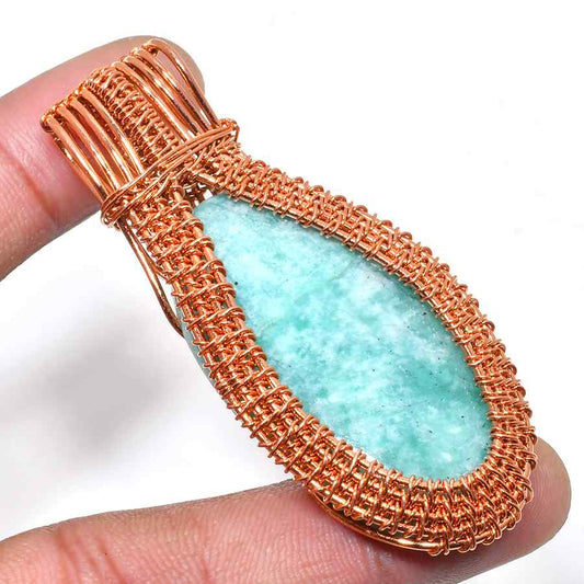 Serenity’s Embrace – Amazonite Copper Pendant