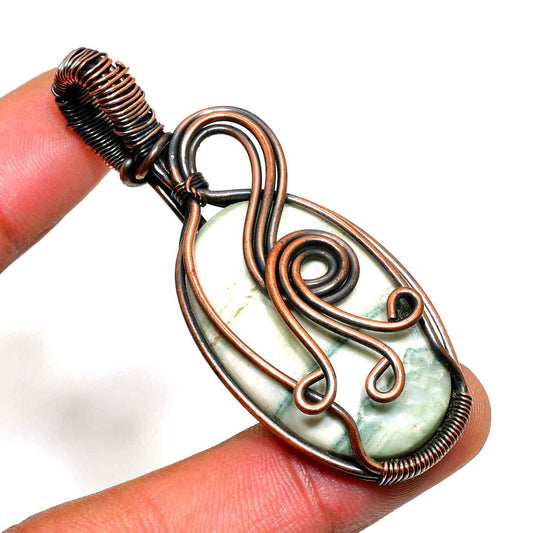 Earth’s Embrace – Jade & Copper Pendant