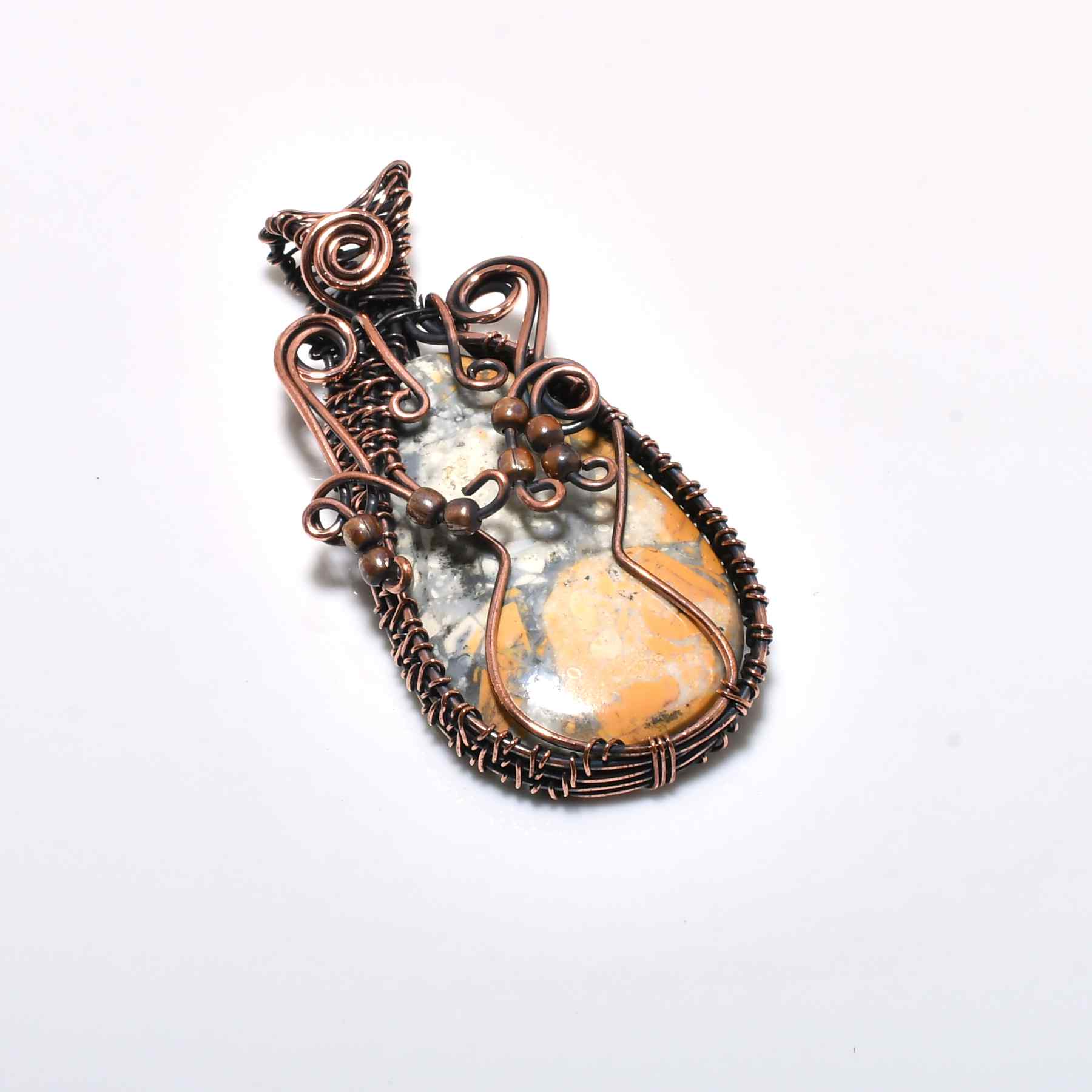 Gaia’s Embrace – Jasper & Copper Pendant