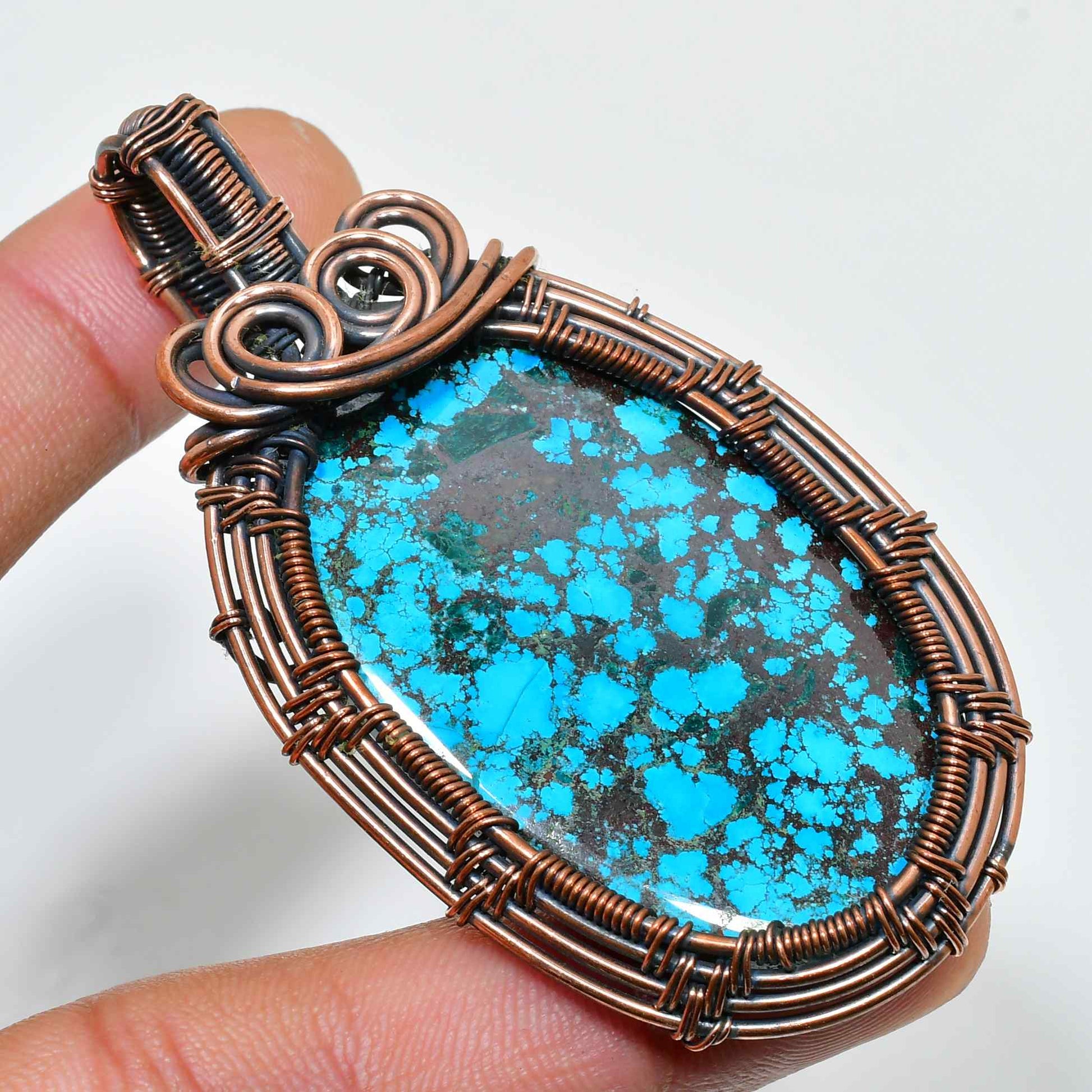Celeste’s Harmony – Turquoise Copper Pendant