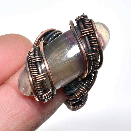 Mystic Aura – Amethyst & Copper Wire Pendant