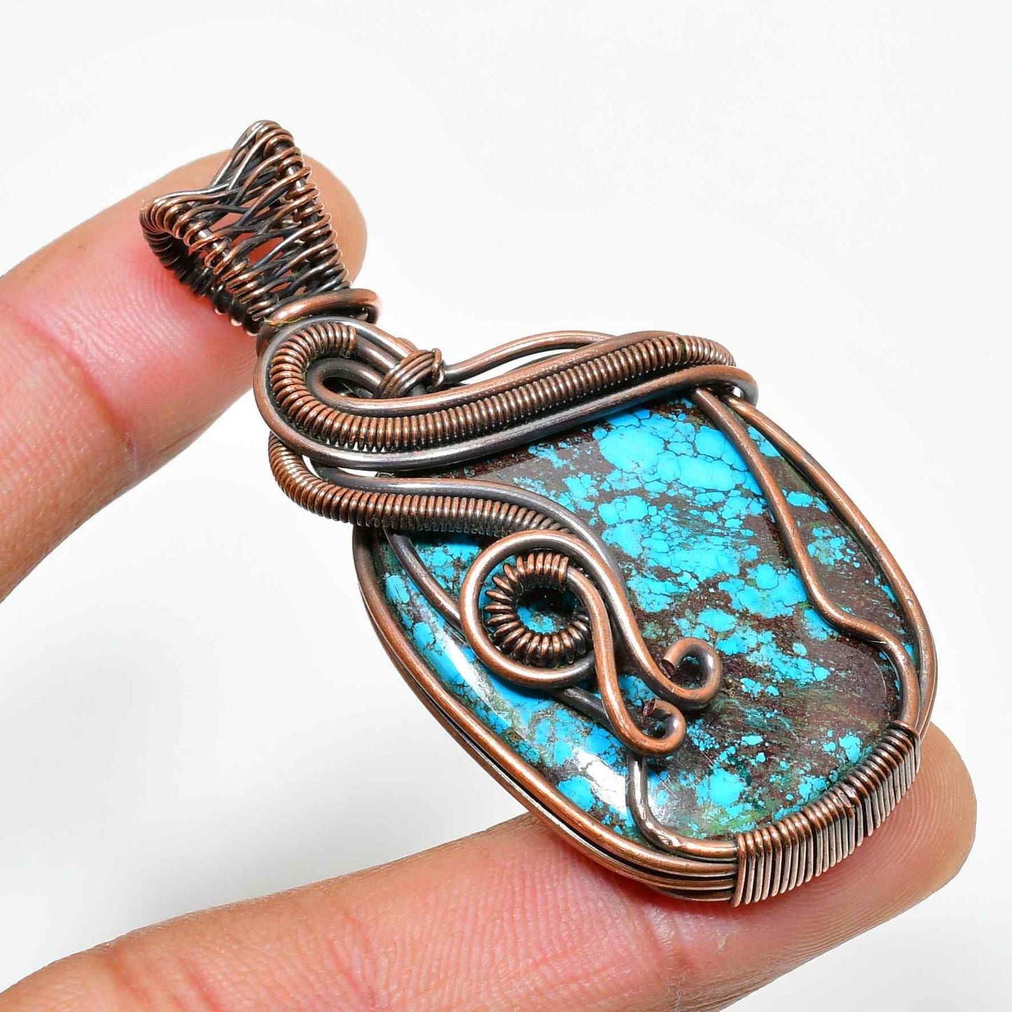 Ember’s Embrace – Turquoise Copper Adventure Pendant