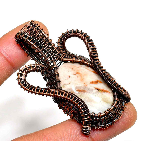 Terra’s Embrace – Natural Stone Copper Pendant