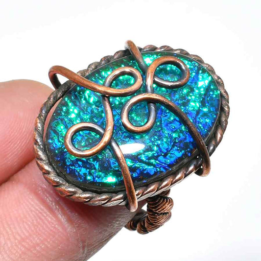 Ocean’s Embrace – Opal Copper Wire Pendant