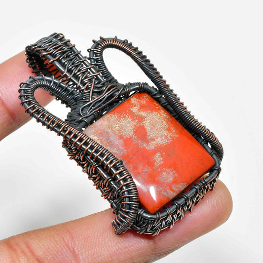 Ember Essence – Jasper & Blackened Copper Pendant