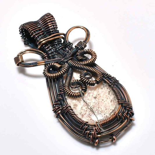 Ezra’s Veil – Oxidized Copper Amethyst Pendant