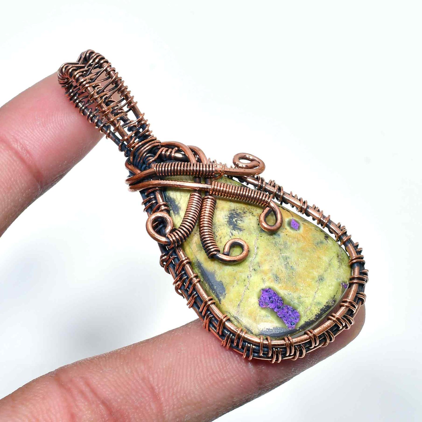 Gaia’s Embrace – Handcrafted Wire-Wrapped Gemstone Pendant