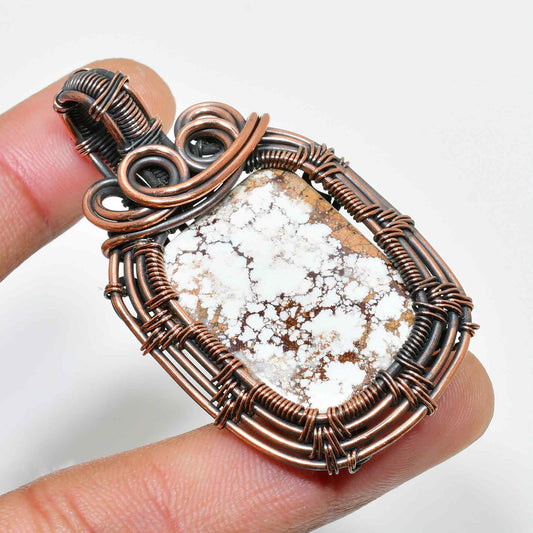 Starlit Guardian – Copper-Wrapped Natural Stone Pendant