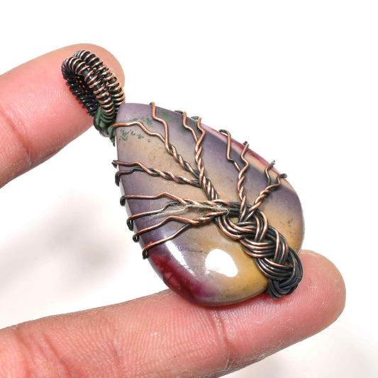 Gaia’s Whisper – Copper-Wrapped Gemstone Pendant