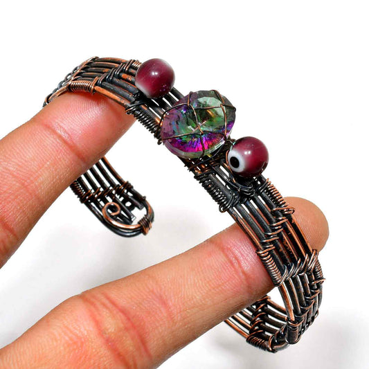Radiant Harmony – Rainbow Fluorite Copper Bracelet