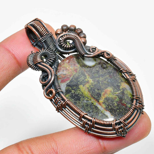 Earth’s Embrace – Jasper & Copper Wire Pendant