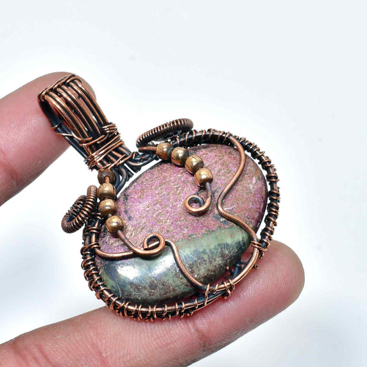 Earthsong – Oxidized Copper & Gemstone Pendant
