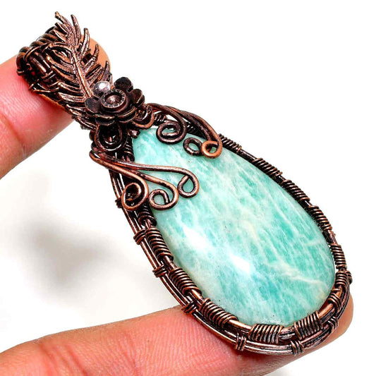 Serenity’s Embrace – Amazonite Copper Pendant