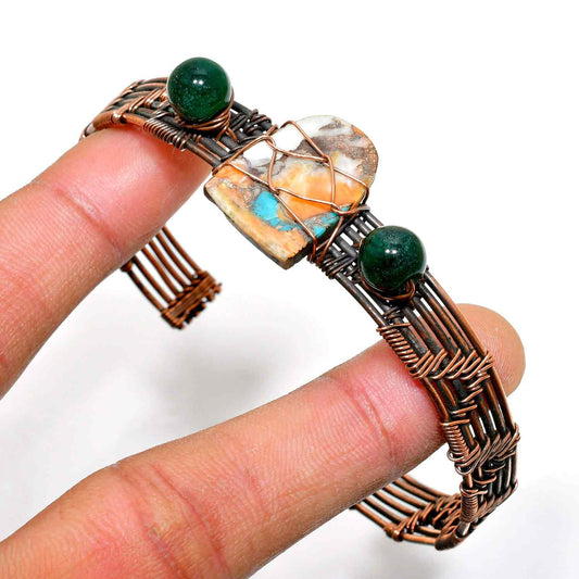 Artisan’s Embrace – Copper & Natural Stone Bracelet