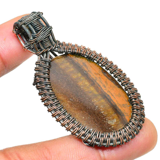 Artisan’s Eye – Oxidized Copper Tiger’s Eye Pendant