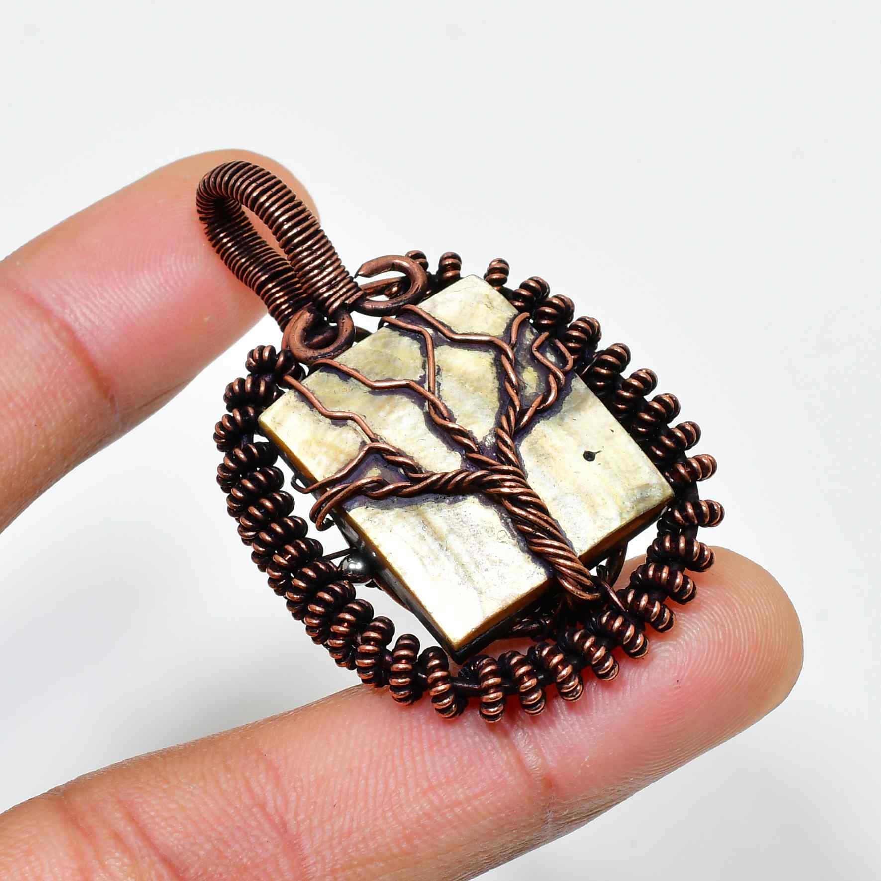 Nature’s Whisper – Copper-Wrapped Natural Stone Pendant
