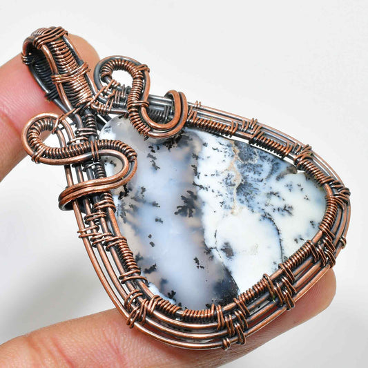 Grounded Grace – Oxidized Copper Agate Pendant