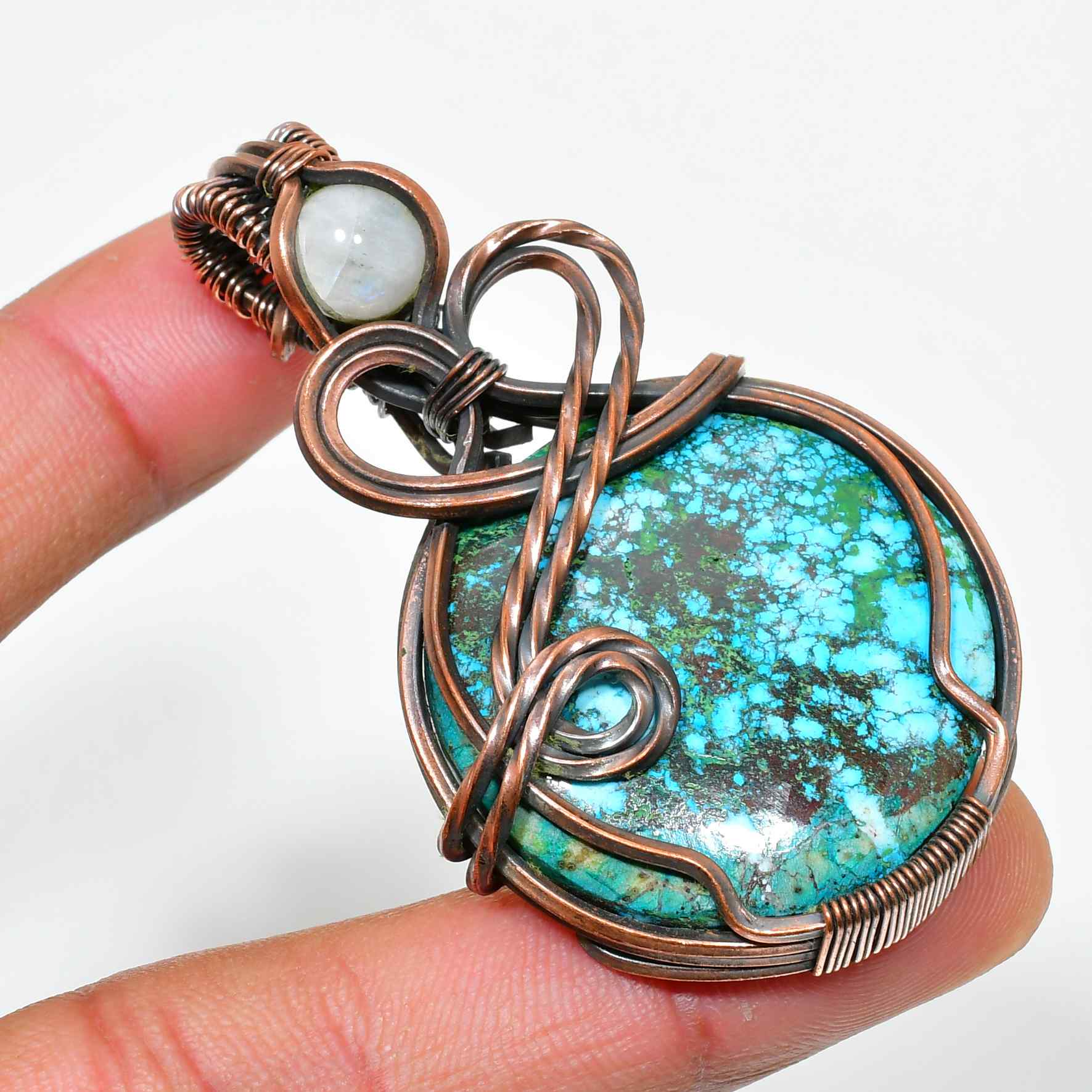 Nature’s Harmony – Turquoise & Copper Pendant