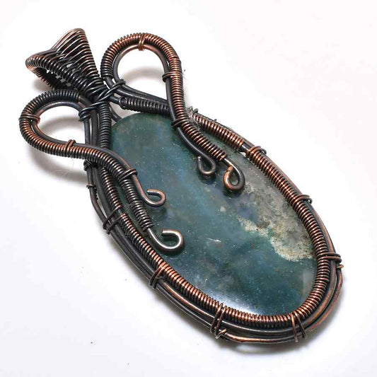 Ember’s Oasis – Agate Copper Pendant