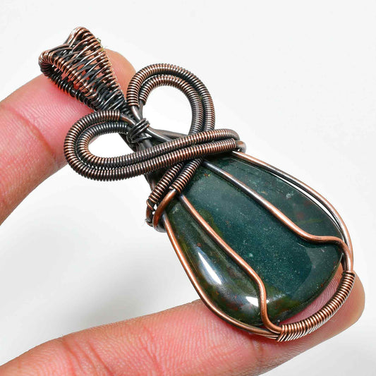 Ember’s Embrace – Jasper & Copper Pendant
