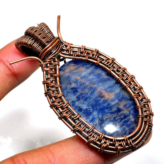 Ezra’s Veil – Lapis Lazuli & Copper Pendant